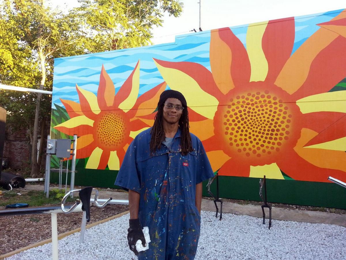 Fall Creek Gardens Sunflower Mural | ioby